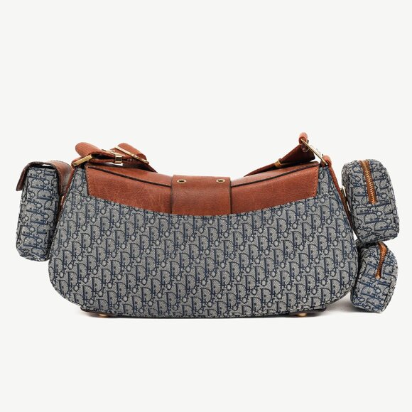 Christian Dior Street Chic Columbus Avenue Blue Logo-Jacquard Shoulder Bag - Picture 4 of 16